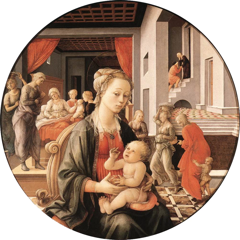 Tondo Bartolini. Madonna con Bambino, nascita di Maria Vergine - Palazzo Pitti, Firenze